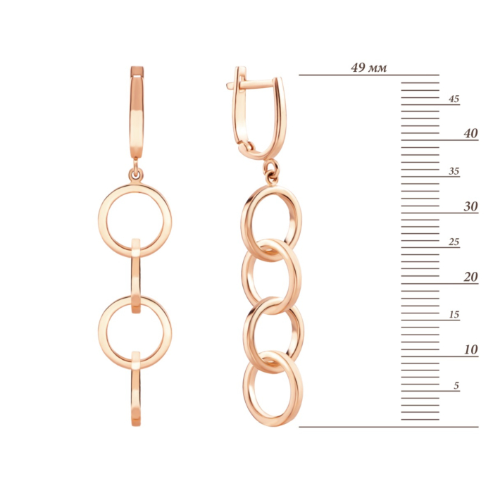 Золотые серьги-подвески. Артикул UG52/10/608/2