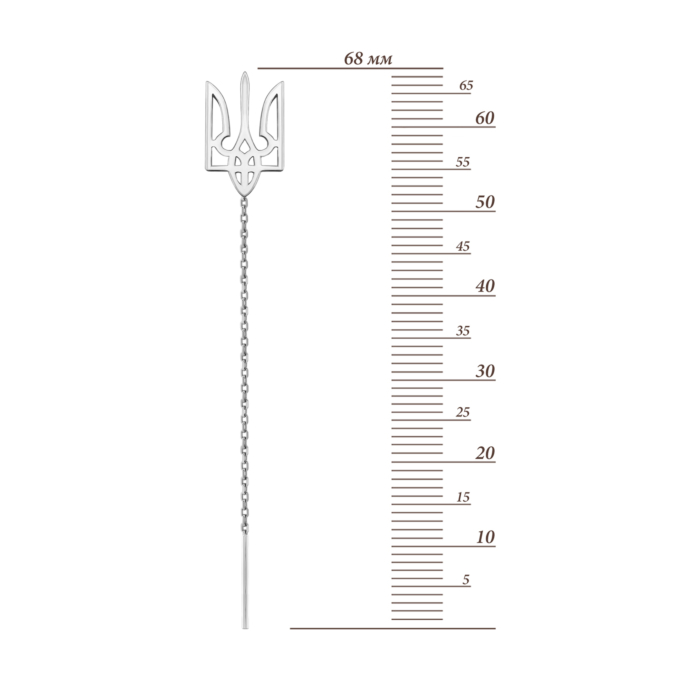 Серебряные серьги-протяжки Герб Украины. Артикул UG520178