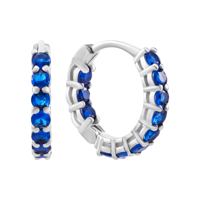 Серебряные серьги-конго с фианитами. Артикул UG520654s