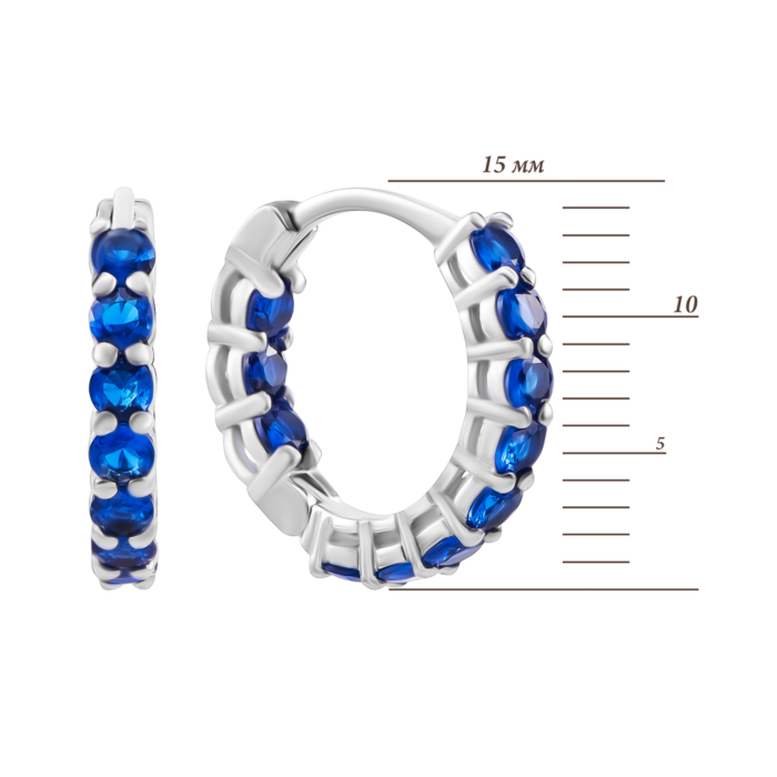 Серебряные серьги-конго с фианитами. Артикул UG520654s