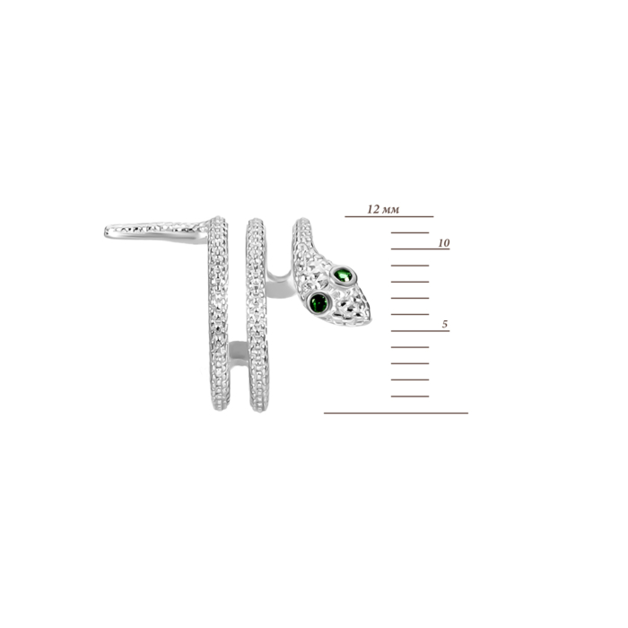 Серебряные серьги-каффы с фианитами. Артикул UG520741