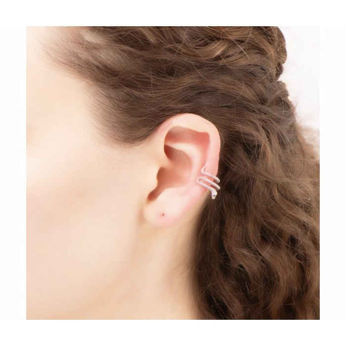 Серебряная серьга-каффа с фианитами. Артикул UG520741_1L
