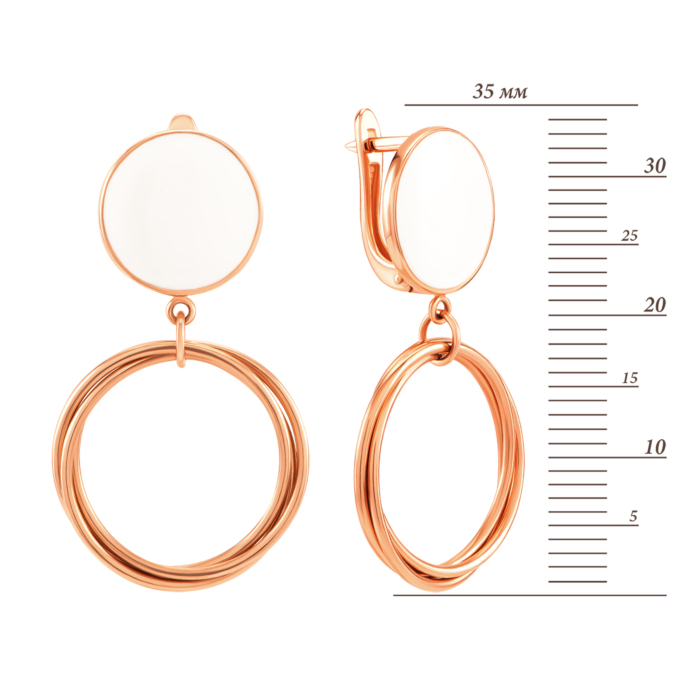 Золотые серьги-подвески с эмалью. Артикул UG5210877110102