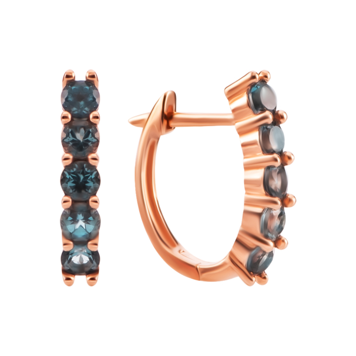 Золоті сережки з лондон-топазом. Артикул UG5210982010102тл