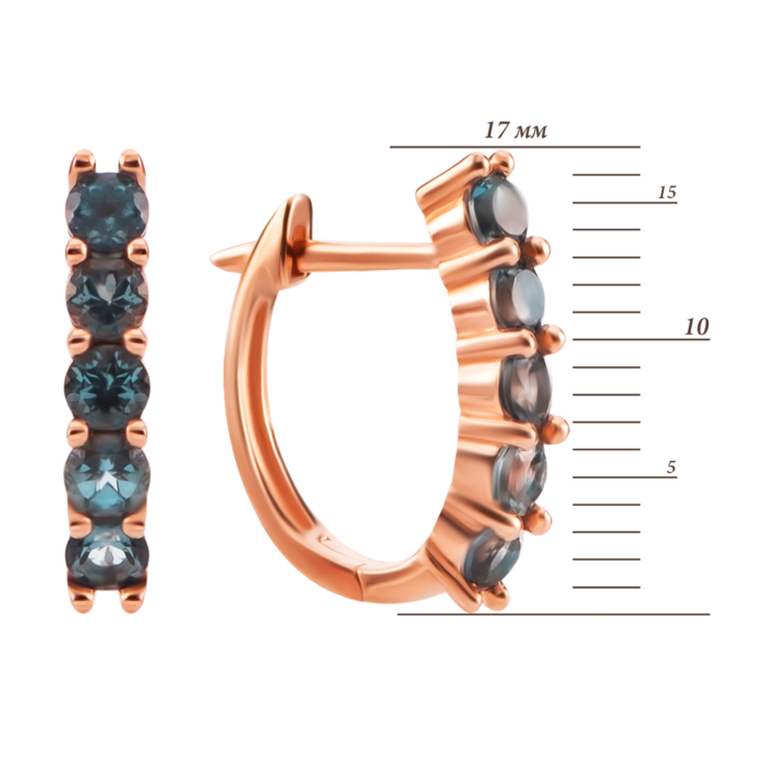 Золоті сережки з лондон-топазом. Артикул UG5210982010102тл