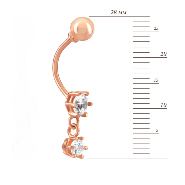 Золотая серьга-пирсинг с фианитами. Артикул UG52111019501