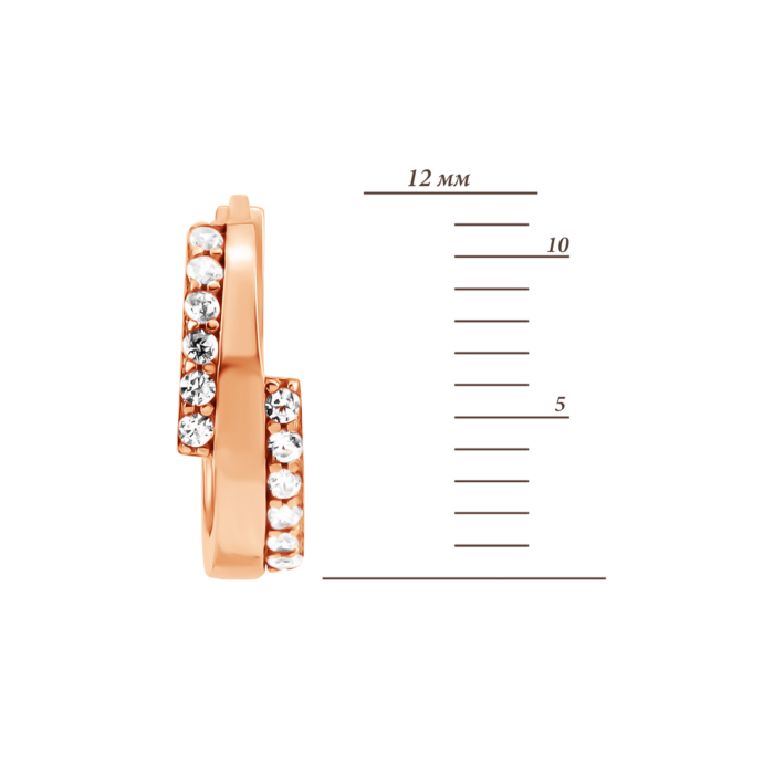 Золотые серьги-конго с фианитами. Артикул UG52111036701