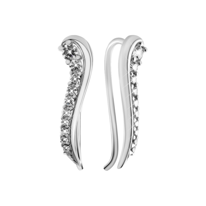 Золоті сережки-кафи з фіанітами. Артикул UG52111038002