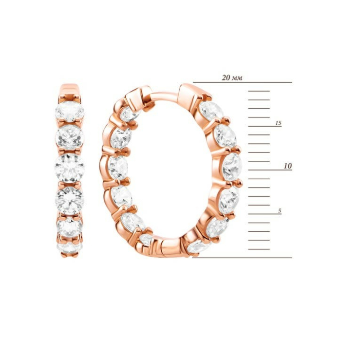 Золотые серьги-конго с фианитами. Артикул UG52111040301