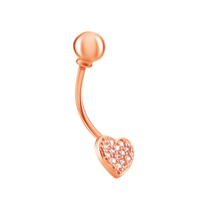 Золотая серьга-пирсинг с фианитами. Артикул UG52111040601