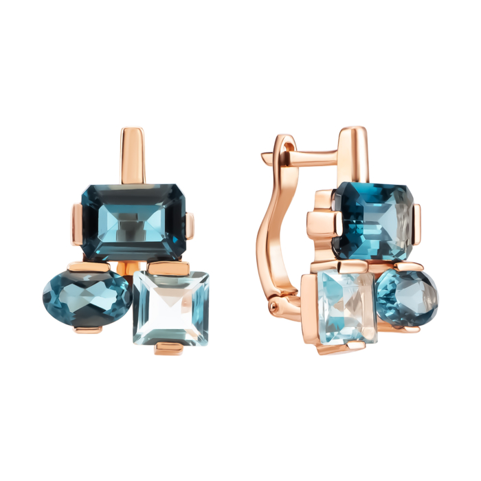 Золоті сережки з топазом. Артикул UG52111041601