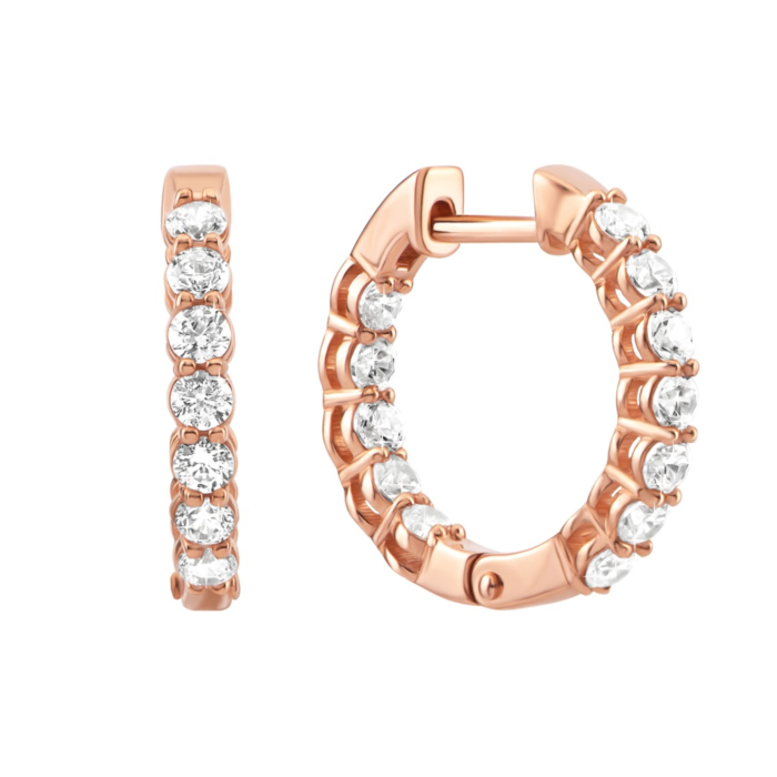 Золоті сережки-конго з фіанітами . Артикул UG5211169510101