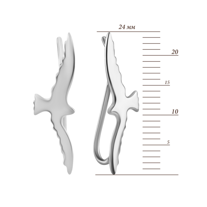 Золотые серьги-каффы Птицы. Артикул UG52112039302