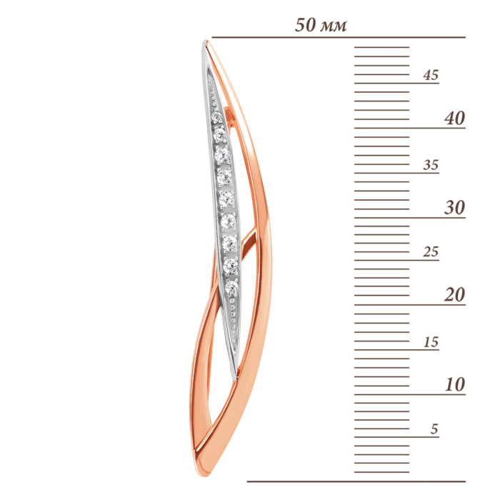 Золота брошка з фіанітами. Артикул UG5БШ246и