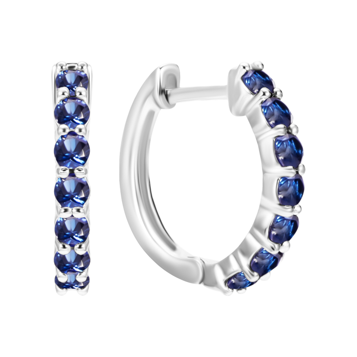 Срібні сережки-конго з сапфіром. Артикул UG52524/1р-HSPH