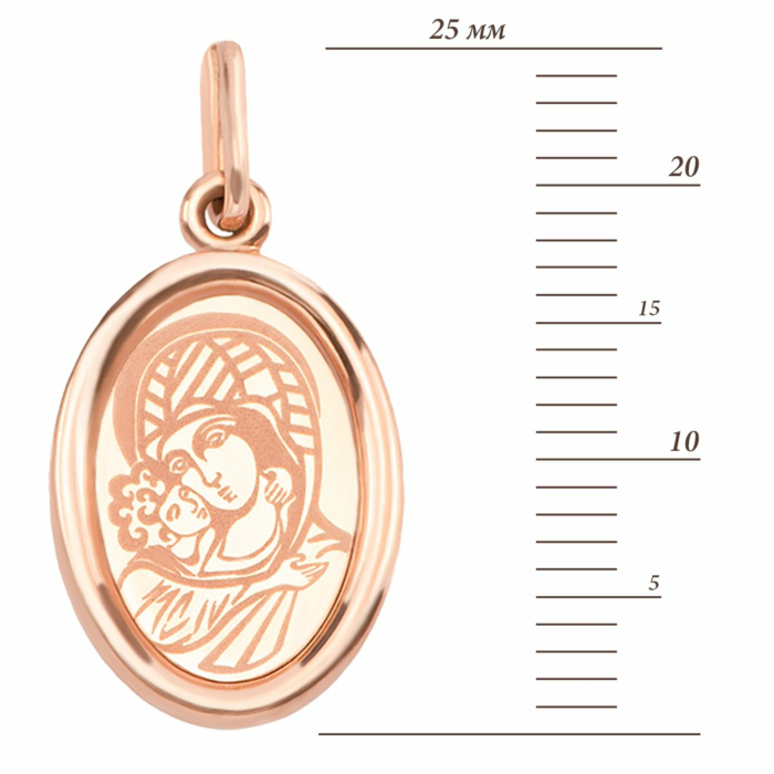 Золота підвіска-іконка Богоматір. Артикул UG5300922910101