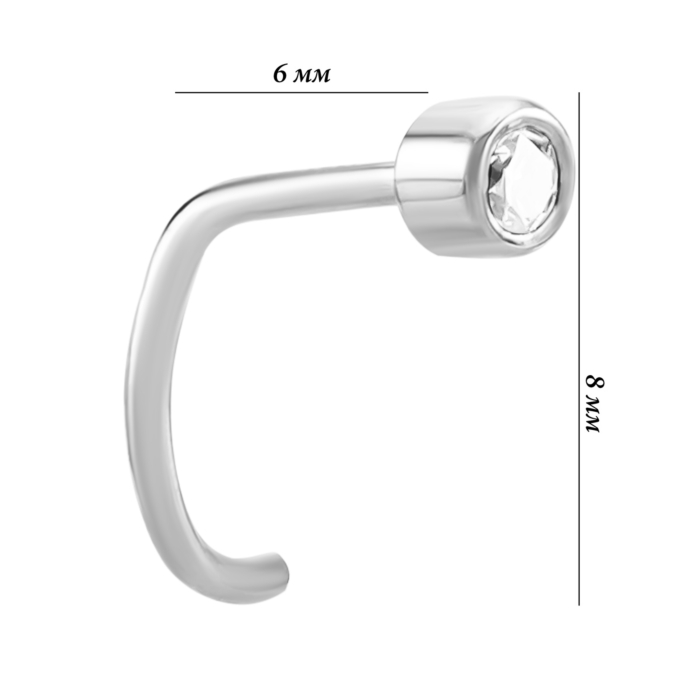 Золота сережка-пірсинг з діамантом. Артикул UG56101304202