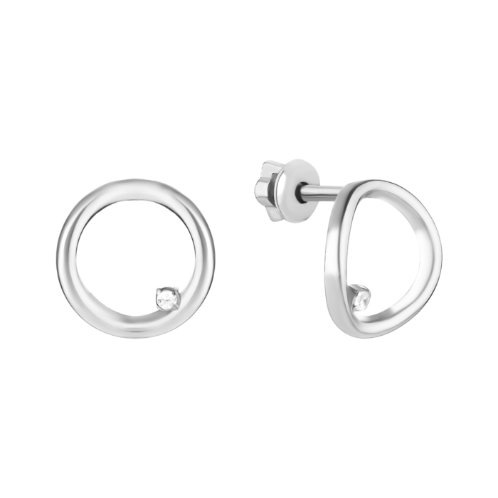 Серебряные серьги-пуссеты с фианитами. Артикул UG582872б