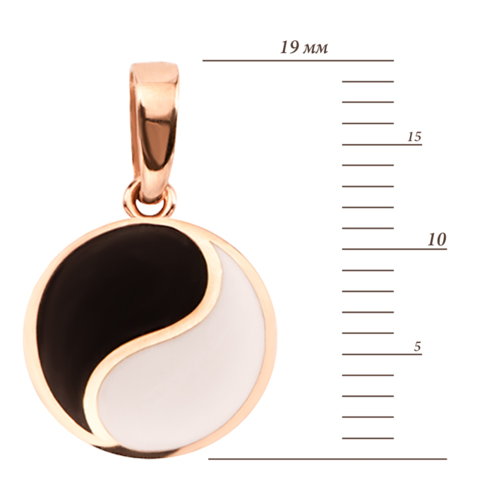 Золота підвіска Інь-Янь з емаллю. Артикул UG5ПБ950и