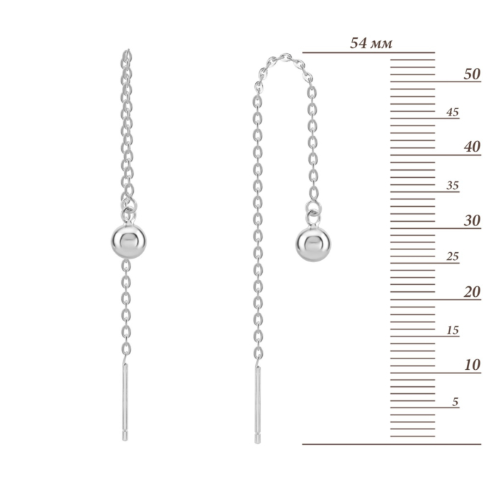Срібні сережки-протяжки. Артикул UG5AE01848
