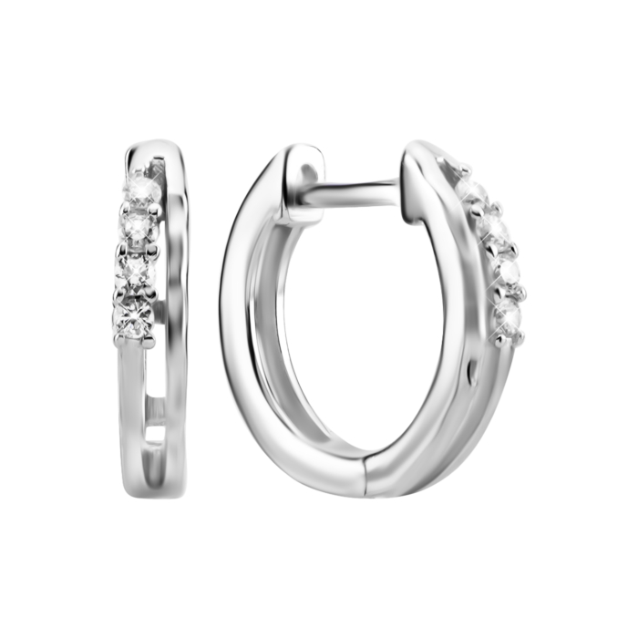 Серебряные серьги-конго с фианитами. Артикул UG5AE03077