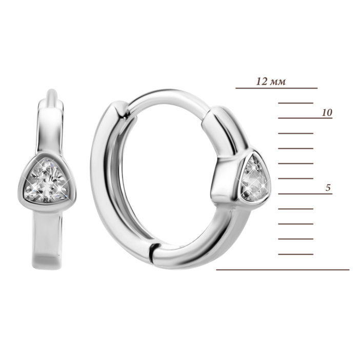 Серебряные серьги-конго с фианитами. Артикул UG5AE03090
