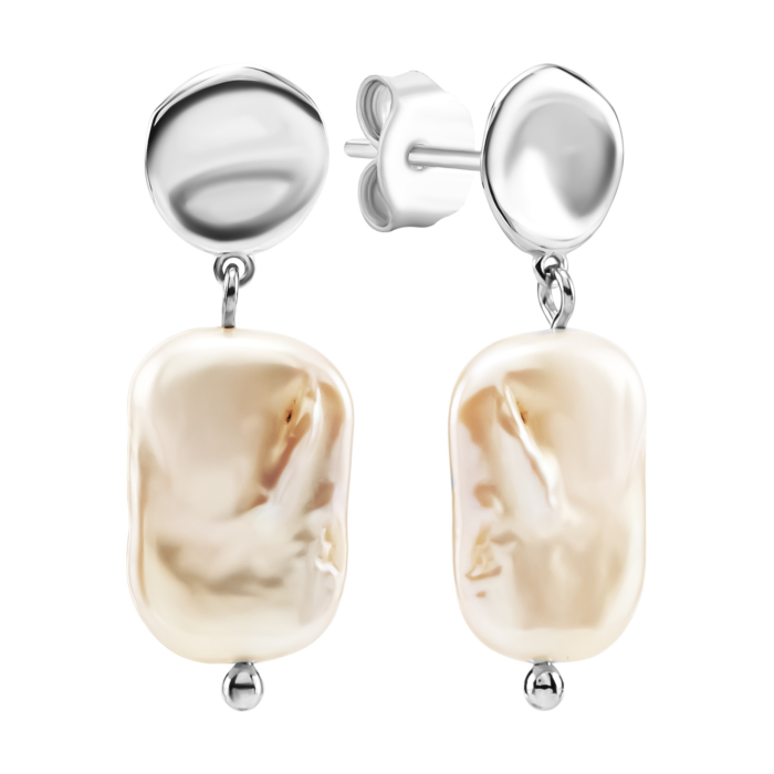 Срібні сережки-підвіски з перламутром. Артикул UG5B00290