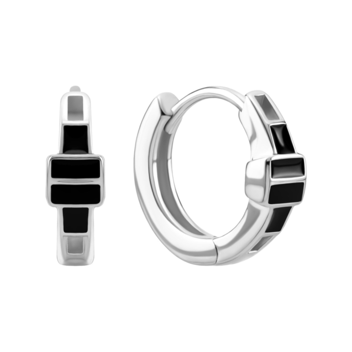 Серебряные серьги-конго с эмалью. Артикул UG5B04721