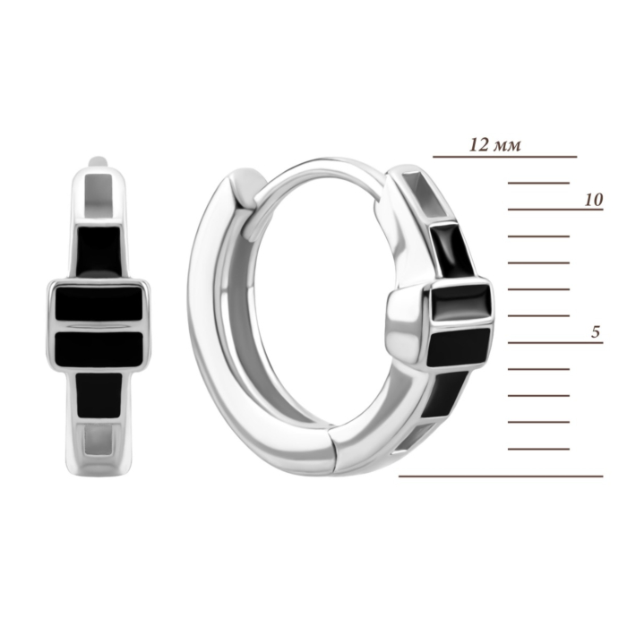 Серебряные серьги-конго с эмалью. Артикул UG5B04721