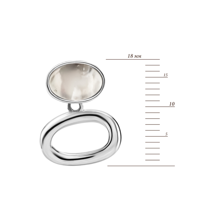 Срібні сережки-підвіски з перламутром. Артикул UG5B14535