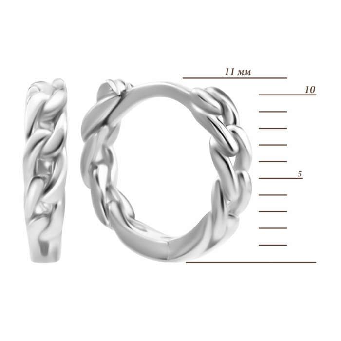 Срібні сережки-конго. Артикул UG5ВС-552р