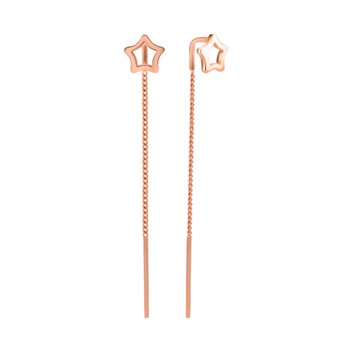 Золоті сережки-протяжки Зірочки. Артикул UG5С0561s