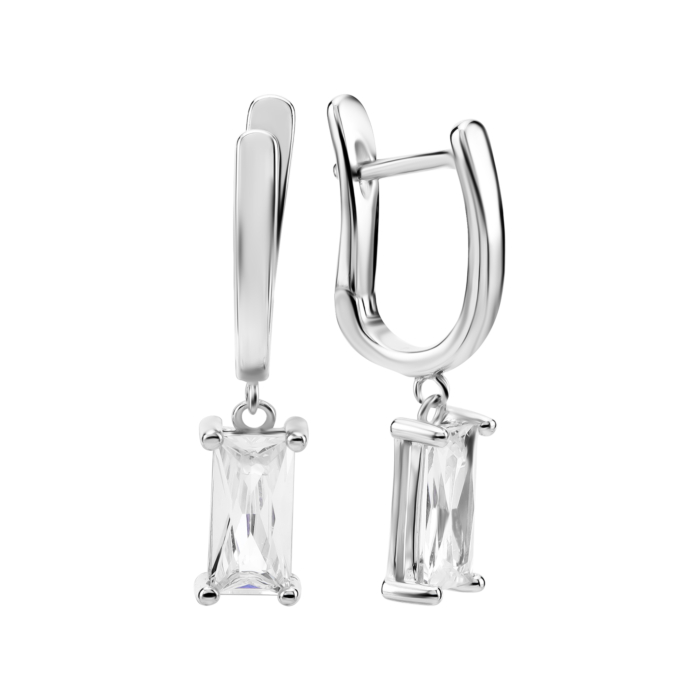 Серебряные серьги-подвески c фианитами. Артикул UG5B02023