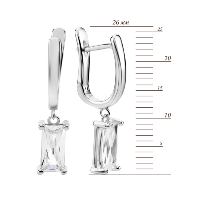Серебряные серьги-подвески c фианитами. Артикул UG5B02023