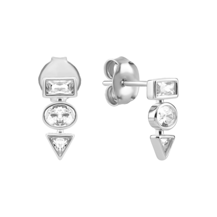 Серебряные пусеты c фианитами. Артикул UG5SZDE57762