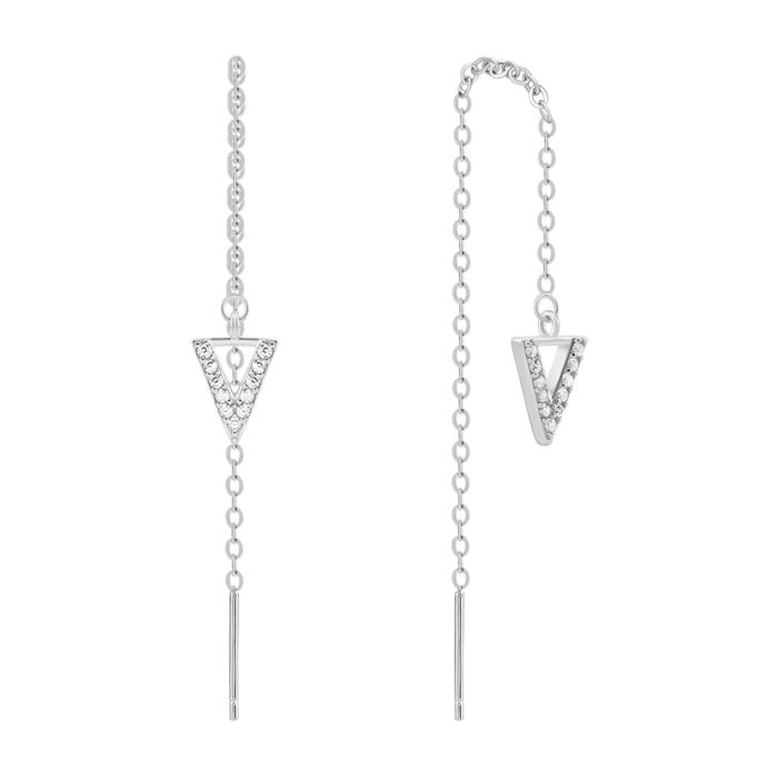 Срібні сережки-протяжки з фіанітами. Артикул UG5SZE232