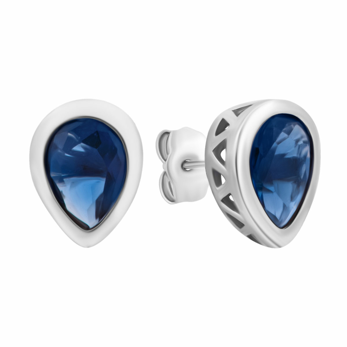 Срібні сережки-пусети з crystal. Артикул UG5SE22365