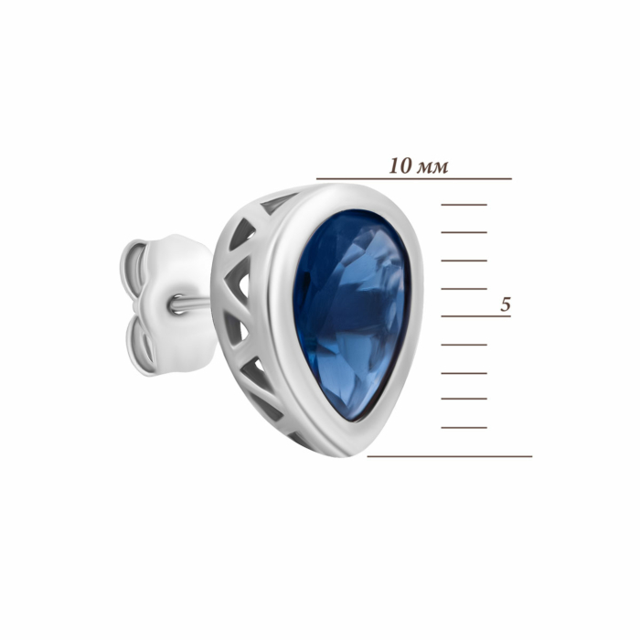 Срібні сережки-пусети з crystal. Артикул UG5SE22365