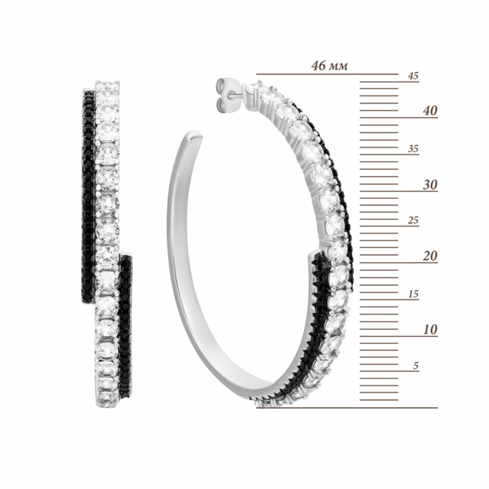 Серебряные серьги-пуссеты с фианитами. Артикул UG5E30373-BW