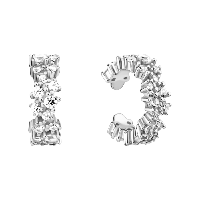 Серебряные серьги-каффы с фианитами. Артикул UG5E33191-1