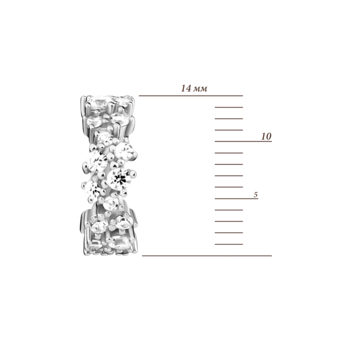 Серебряные серьги-каффы с фианитами. Артикул UG5E33191-1
