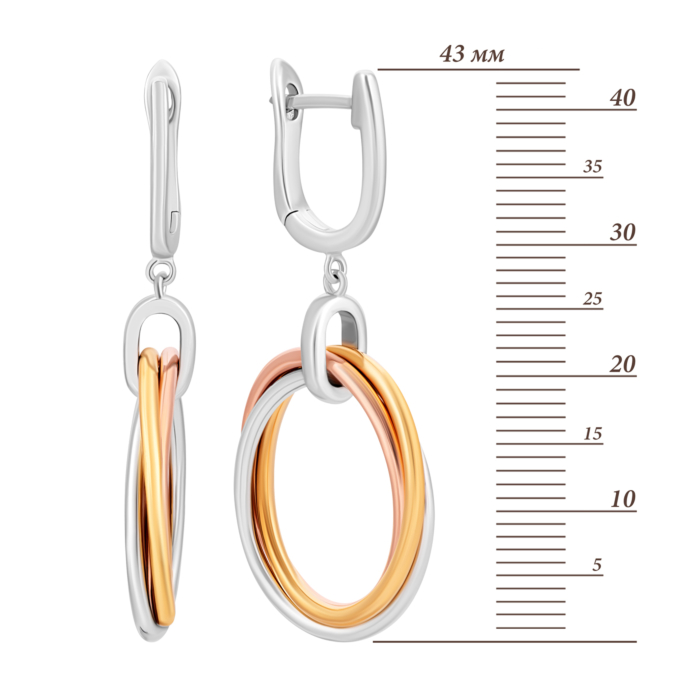 Срібні сережки-підвіски. Артикул UG5SE18626-BM