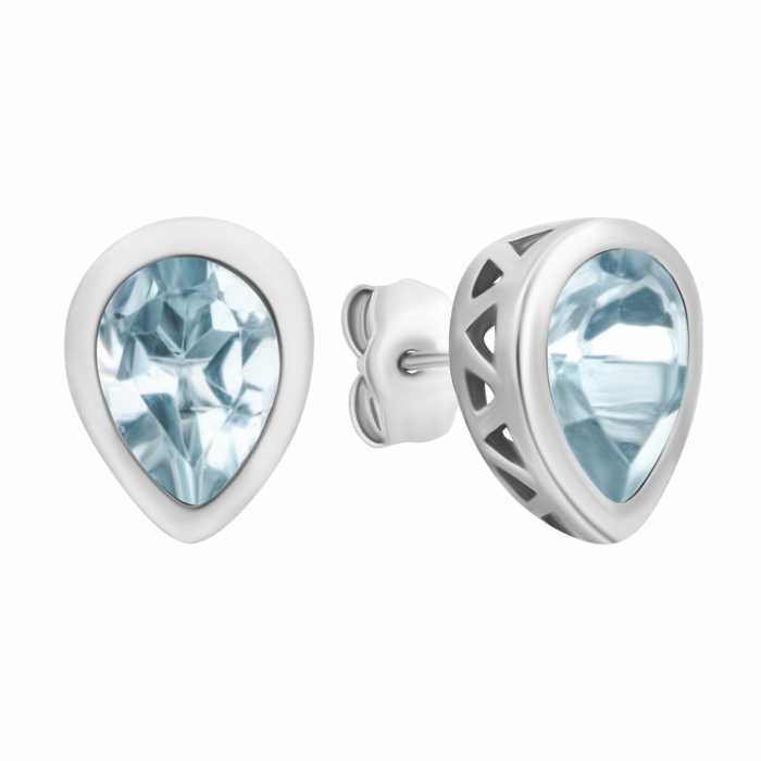 Срібні сережки-пусети з топазом. Артикул UG5SE22365 с топ