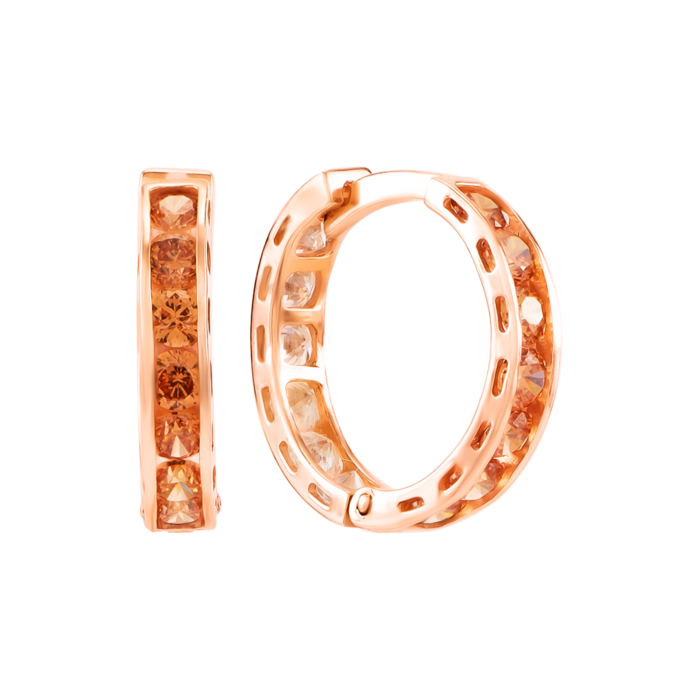 Золотые серьги-конго с фианитами Swarovski Zirconia. Артикул UG5С4174 SwFBraun