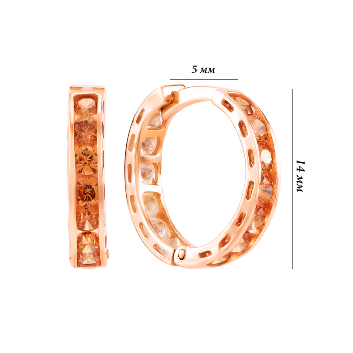 Золотые серьги-конго с фианитами Swarovski Zirconia. Артикул UG5С4174 SwFBraun