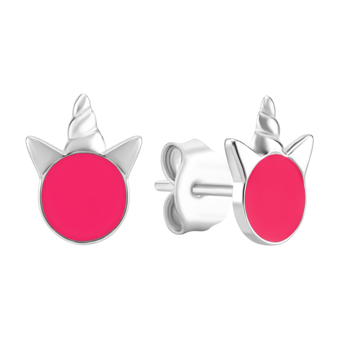 Серебряные серьги-пуссеты с эмалью. Артикул UG5SZDE06899