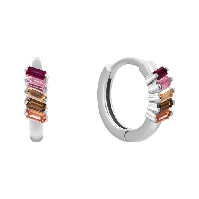 Серебряные серьги-конго с фианитами. Артикул UG5SZDE13734