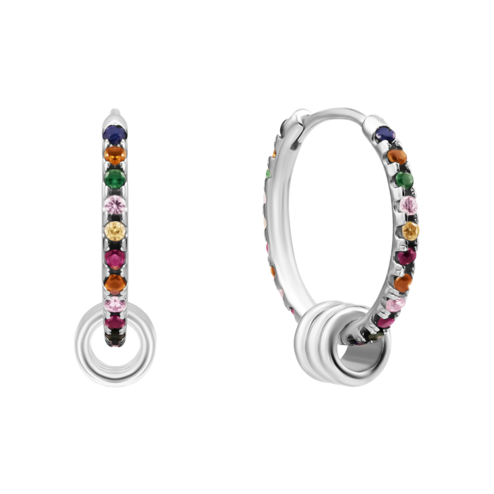 Серебряные серьги-конго с фианитами. Артикул UG5SZDE13740