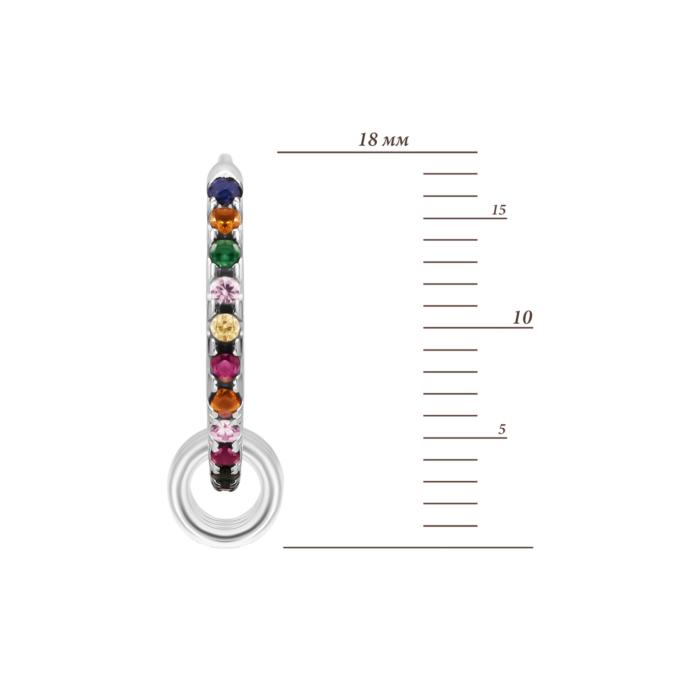 Серебряные серьги-конго с фианитами. Артикул UG5SZDE13740