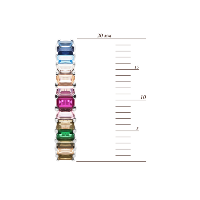 Срібні сережки-конго з фіанітами. Артикул UG5SZDE13741